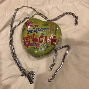 Brighton silver tone necklace and bracelet set.